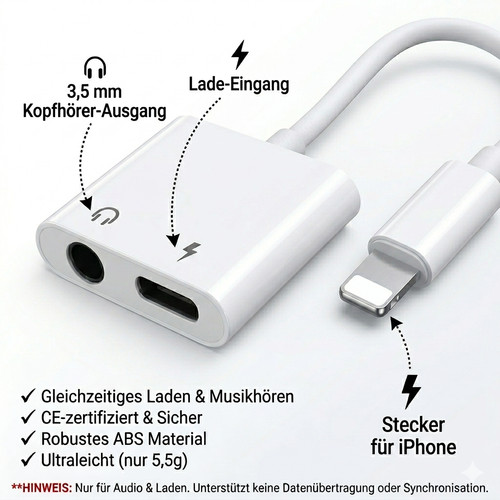 2in1 iphone adapter - iphone, ios